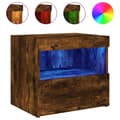Pikkukuva 6 / 11: vidaXL Yöpöydät LED-valoilla 2 kpl savutammi 50x40x45 cm