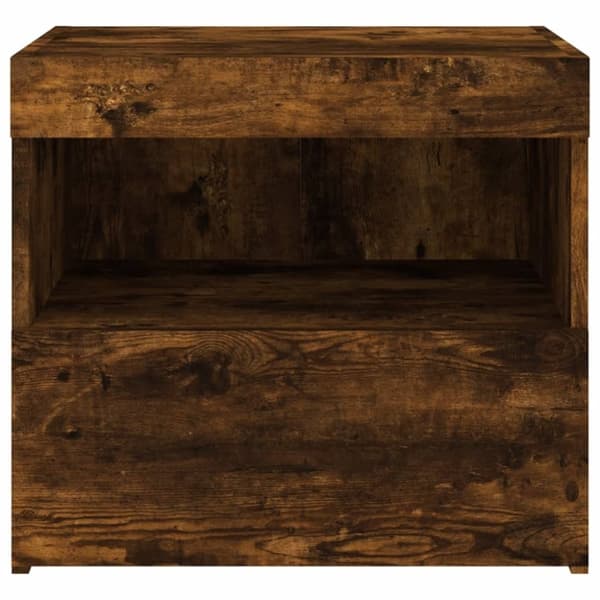 vidaXL Yöpöydät LED-valoilla 2 kpl savutammi 50x40x45 cm