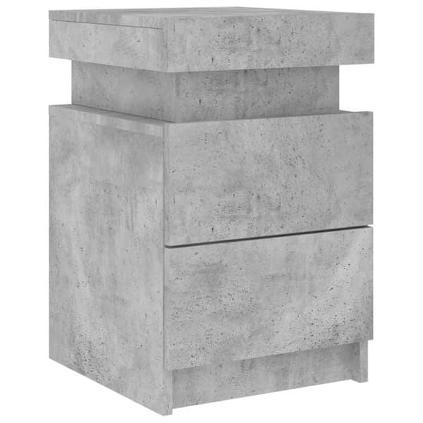 vidaXL sengeborde 2 stk. med LED-lys 35x39x55 cm betongrå