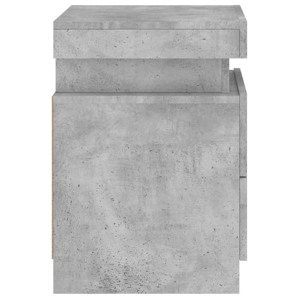 vidaXL sengeborde 2 stk. med LED-lys 35x39x55 cm betongrå