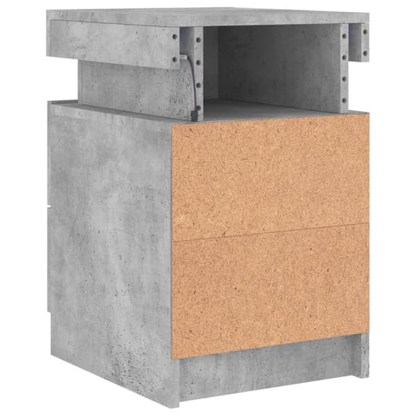 vidaXL sengeborde 2 stk. med LED-lys 35x39x55 cm betongrå