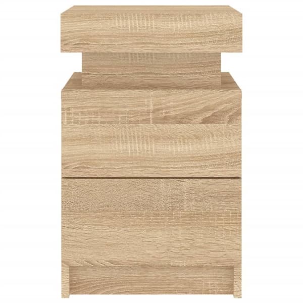 vidaXL sengeborde 2 stk. med LED-lys 35x39x55 cm sonoma-eg