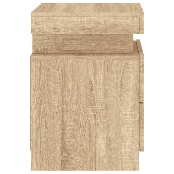 vidaXL sengeborde 2 stk. med LED-lys 35x39x55 cm sonoma-eg