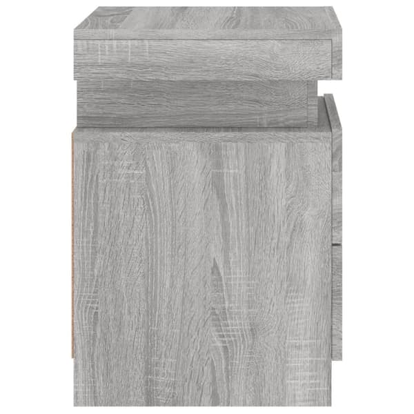vidaXL Sängbord med LED-lampor 2 st grå sonoma 35x39x55 cm