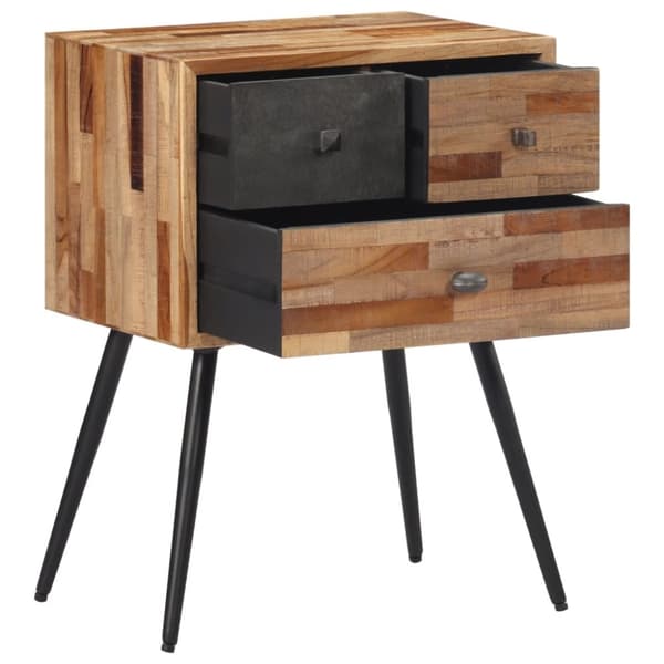 vidaXL sengebord 47x31,5x60 cm massivt teaktræ