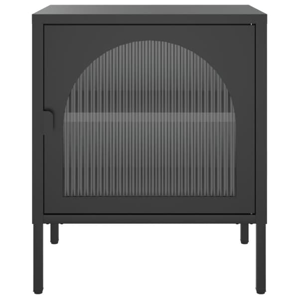 vidaXL Nattbord 2 stk svart 50x35x60 cm glass og stål