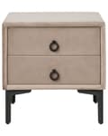 Miniatyrbillede 4 af 9: Sengebord Taupe Velour 44 x 38 x 45 cm Design Natbord med Skuffer Minimalistisk Design Soveværelsesmøbler Tilbehør