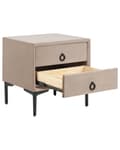 Miniatyrbillede 5 af 9: Sengebord Taupe Velour 44 x 38 x 45 cm Design Natbord med Skuffer Minimalistisk Design Soveværelsesmøbler Tilbehør
