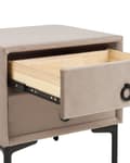 Miniatyrbillede 7 af 9: Sengebord Taupe Velour 44 x 38 x 45 cm Design Natbord med Skuffer Minimalistisk Design Soveværelsesmøbler Tilbehør