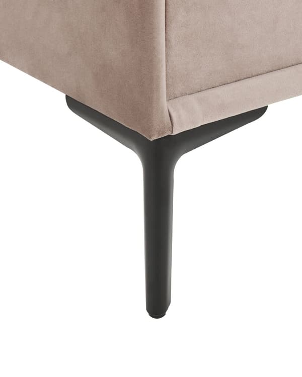 Sengebord Taupe Velour 44 x 38 x 45 cm Design Natbord med Skuffer Minimalistisk Design Soveværelsesmøbler Tilbehør