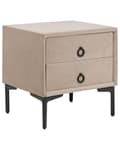 Miniatyrbillede 1 af 9: Sengebord Taupe Velour 44 x 38 x 45 cm Design Natbord med Skuffer Minimalistisk Design Soveværelsesmøbler Tilbehør