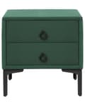 Miniatyrbillede 4 af 8: Sengebord Mørkegrøn Velour 44 x 38 x 45 cm Design Natbord med Skuffer Minimalistisk Design Soveværelsesmøbler Tilbehør