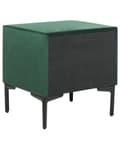 Miniatyrbillede 6 af 8: Sengebord Mørkegrøn Velour 44 x 38 x 45 cm Design Natbord med Skuffer Minimalistisk Design Soveværelsesmøbler Tilbehør