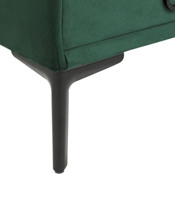 Sengebord Mørkegrøn Velour 44 x 38 x 45 cm Design Natbord med Skuffer Minimalistisk Design Soveværelsesmøbler Tilbehør