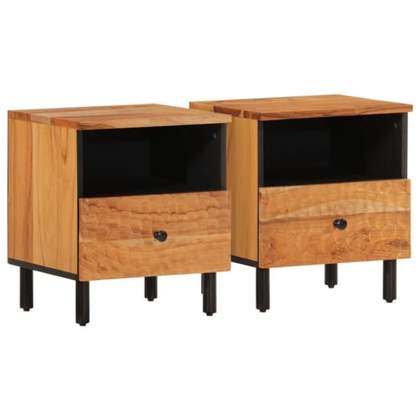 vidaXL Nattbord 2 stk 40x33x46 cm heltre akasie