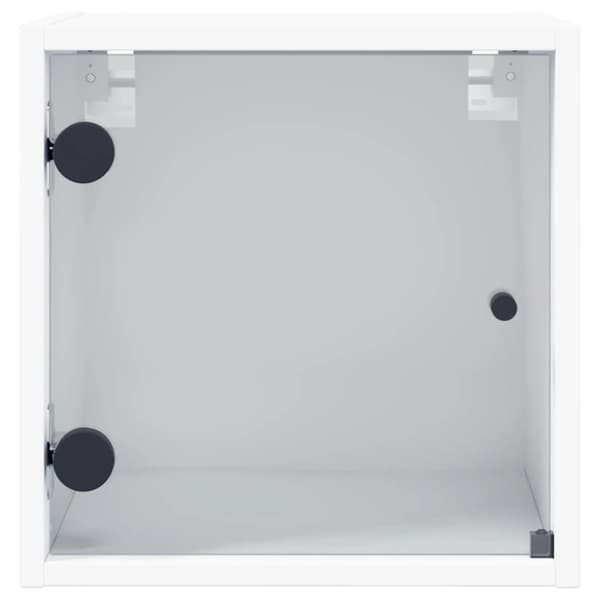 vidaXL Nattbord med glassdører hvit 35x37x35 cm