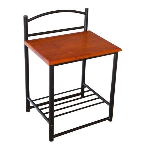 Sengebord - Metal - Brun - Rund Top