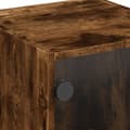 Miniatyrbillede 9 af 11: vidaXL sengeborde 2 stk. med glaslåger 35x37x42 cm røget egetræsfarve