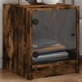 Miniatyrbilde 11 av 11: vidaXL Nattbord med glassdører 2 stk røkt eik 35x37x42 cm