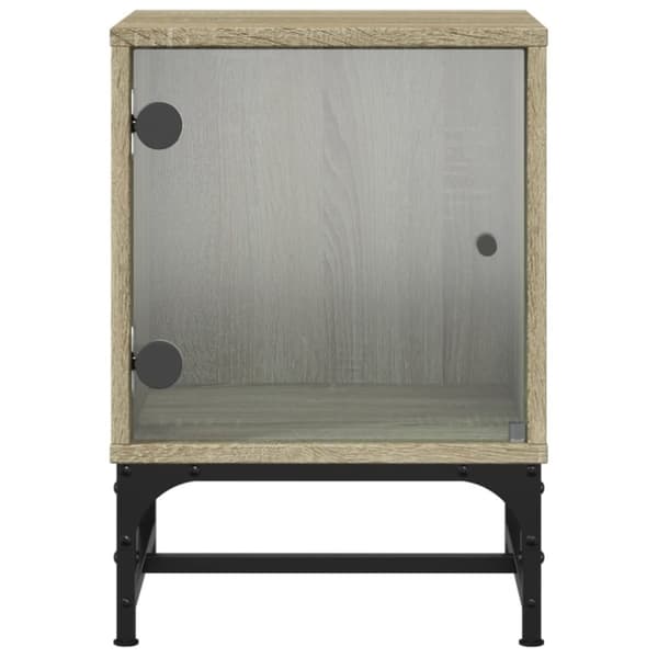 vidaXL sengeborde med glaslåger 2 stk. 35x37x50 cm grå sonoma-eg