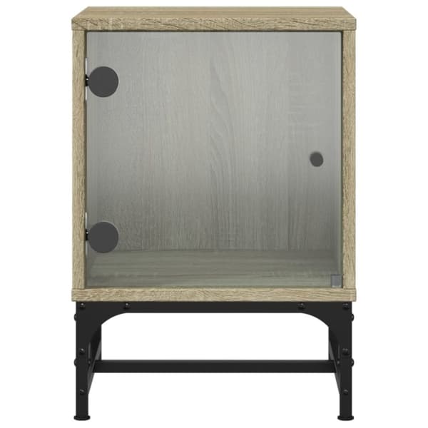 vidaXL sengeborde med glaslåger 2 stk. 35x37x50 cm grå sonoma-eg