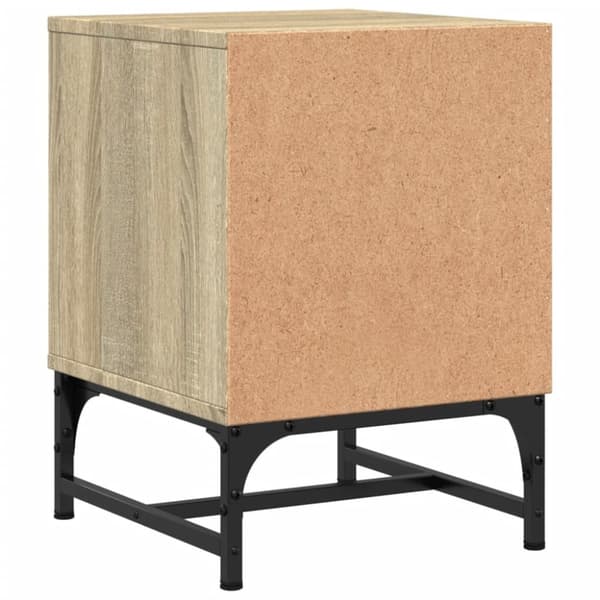 vidaXL sengeborde med glaslåger 2 stk. 35x37x50 cm grå sonoma-eg