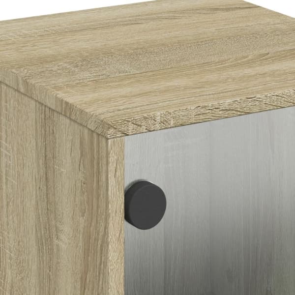 vidaXL Nattbord med glassdører 2 stk sonoma eik 35x37x50 cm