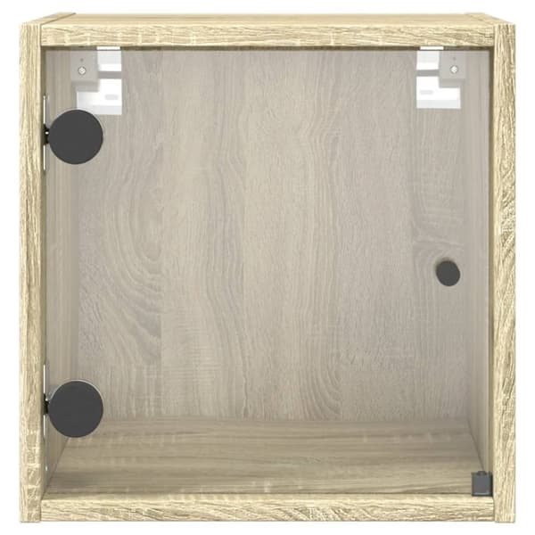 vidaXL Nattskap med glassdører sonoma eik 35x37x35 cm