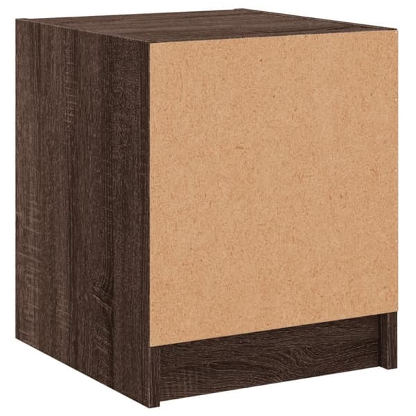 vidaXL sengebord med glaslåger 35x37x42 cm brun egetræ