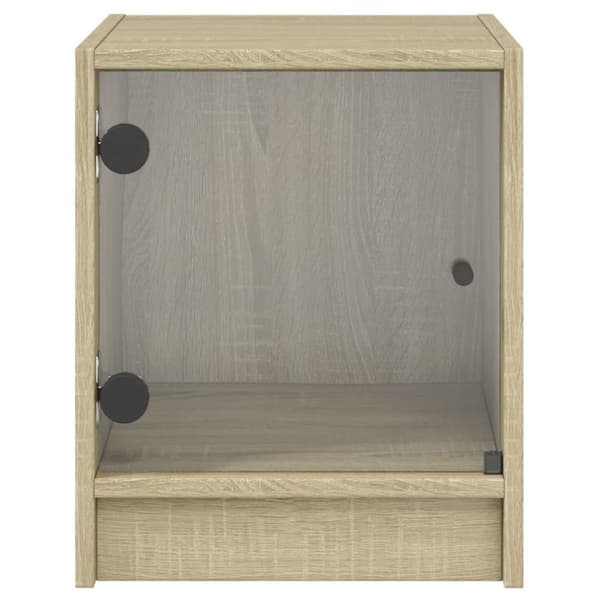 vidaXL sengeborde med glaslåger 2 stk. 35x37x42 cm grå sonoma-eg