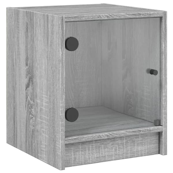 vidaXL Nattbord med glassdører 2 stk grå sonoma 35x37x42 cm