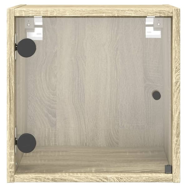 vidaXL sengeborde med glaslåger 2 stk. 35x37x35 cm grå sonoma-eg