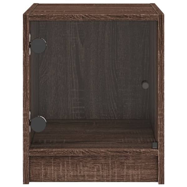 vidaXL sengeborde med glaslåger 2 stk. 35x37x42 cm brun egetræ