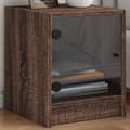 Miniatyrbillede 11 af 11: vidaXL sengeborde med glaslåger 2 stk. 35x37x42 cm brun egetræ