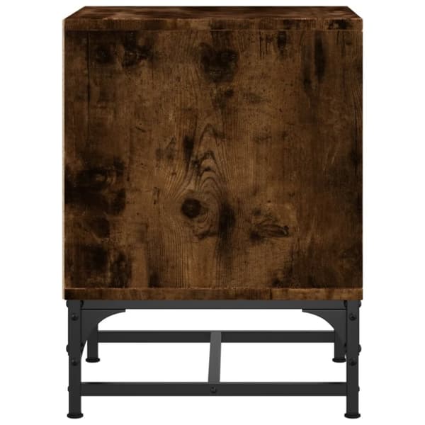 vidaXL sengeborde 2 stk. med glaslåger 35x37x50 cm røget egetræsfarve