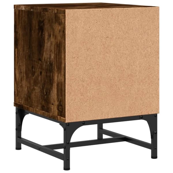 vidaXL sengeborde 2 stk. med glaslåger 35x37x50 cm røget egetræsfarve