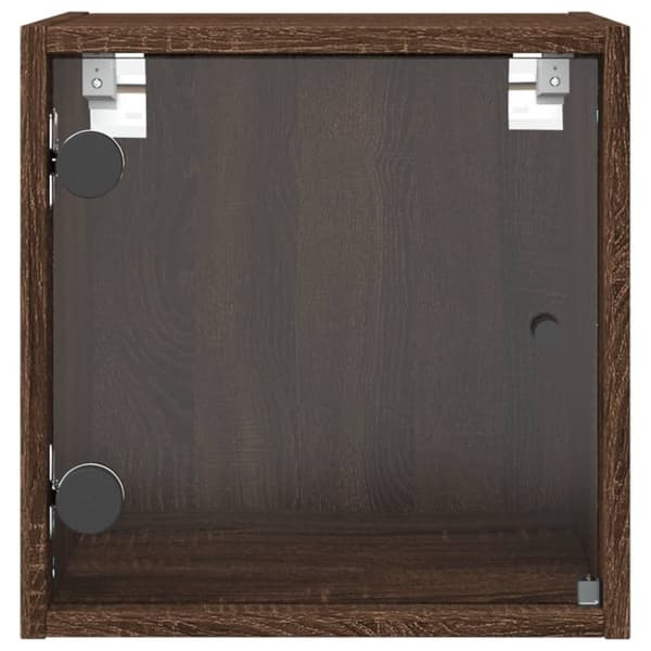 vidaXL Nattskap med glassdører brun eik 35x37x35 cm