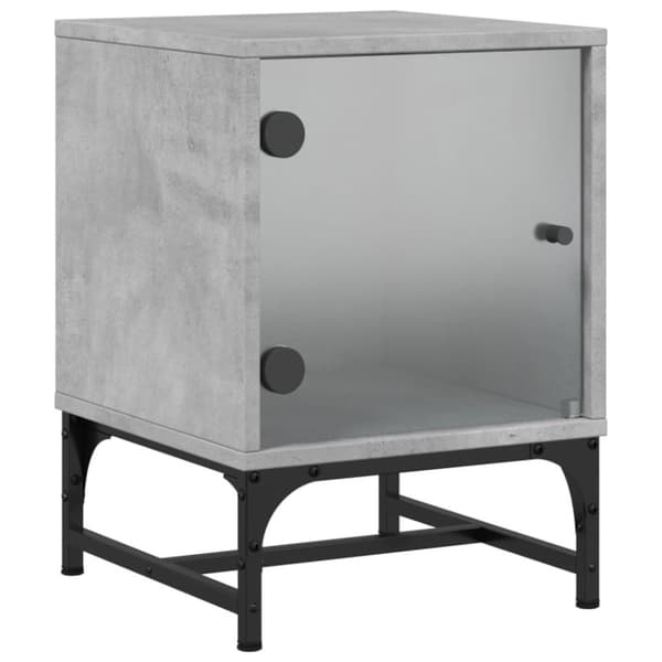 vidaXL Nattbord med glassdører 2 stk betonggrå 35x37x50 cm