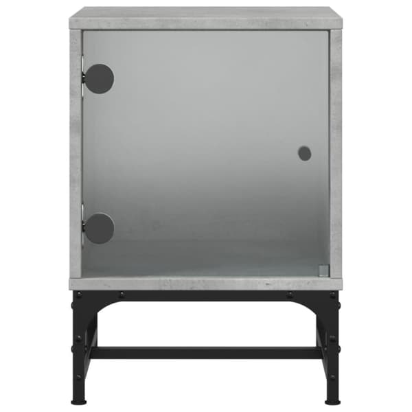 vidaXL Nattbord med glassdører 2 stk betonggrå 35x37x50 cm