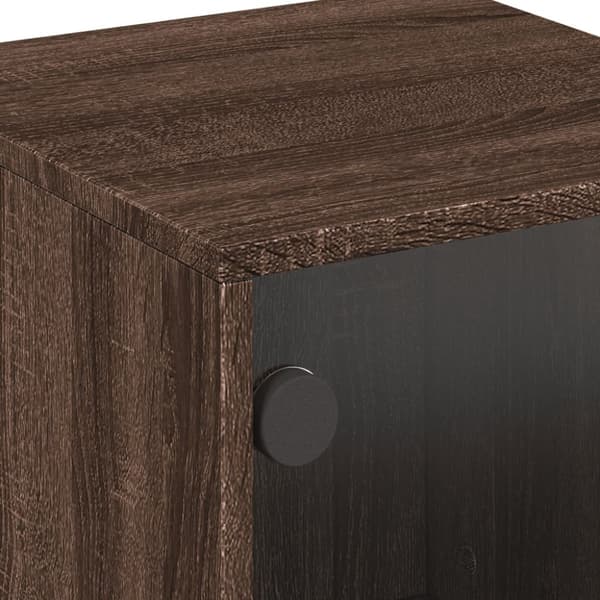 vidaXL Nattbord med glassdører 2 stk brun eik 35x37x50 cm
