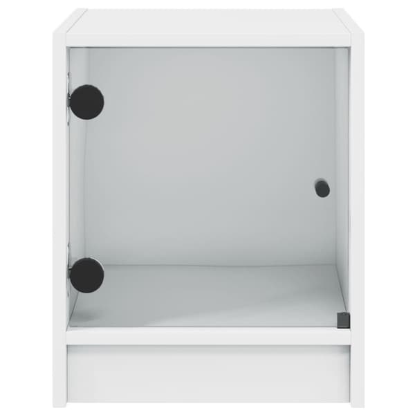 vidaXL Nattbord med glassdører hvit 35x37x42 cm
