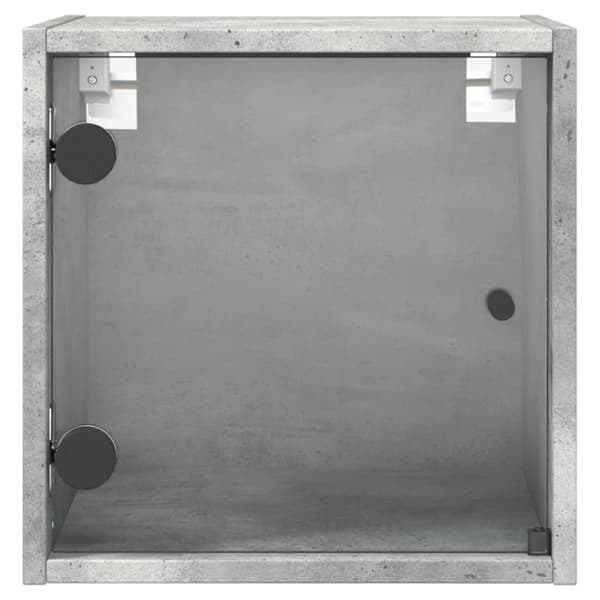 vidaXL Nattbord med glassdører betonggrå 35x37x35 cm