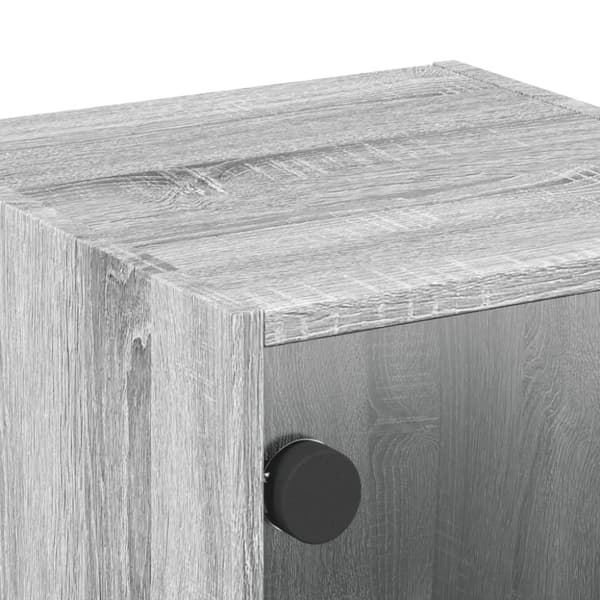 vidaXL sengeborde med glaslåger 2 stk. 35x37x35 cm grå sonoma-eg