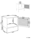 Miniatyrbillede 3 af 10: Sengebord Hvid Stål 51 x 45 x 35 cm Net Dør Firkantet Natbord Industrielt Metalskab Retro Design Soveværelse Opbevaringsmøbel Indretning