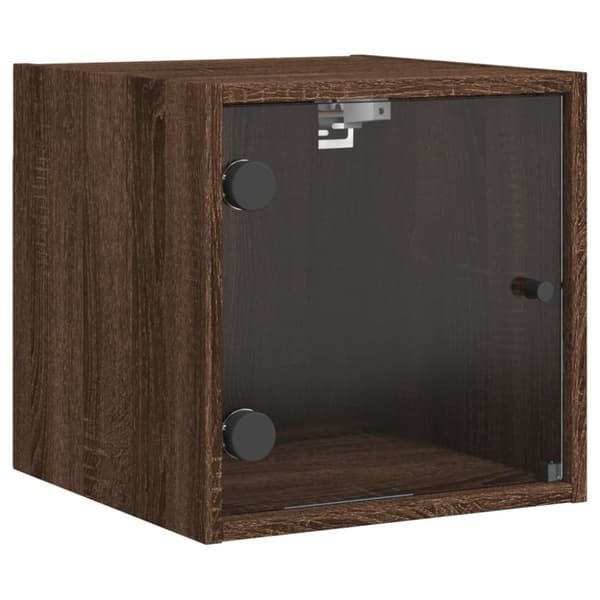 vidaXL Nattbord med glassdører 2 stk brun eik 35x37x35 cm