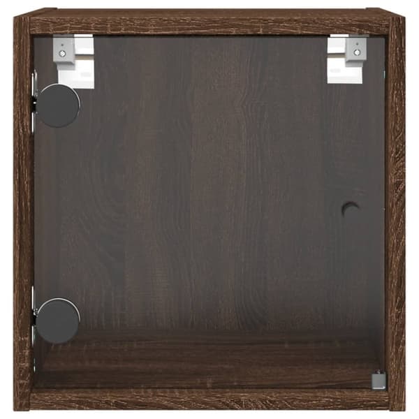vidaXL Nattbord med glassdører 2 stk brun eik 35x37x35 cm