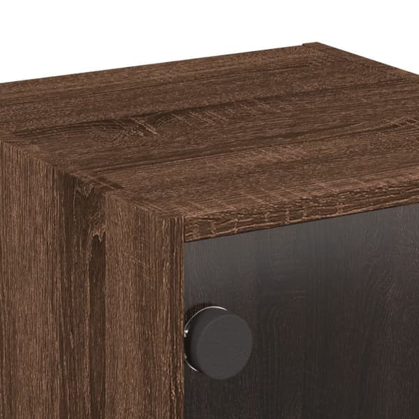 vidaXL Nattbord med glassdører 2 stk brun eik 35x37x35 cm