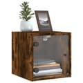 Miniatyrbillede 3 af 11: vidaXL sengeborde 2 stk. med glaslåger 35x37x35 cm røget egetræsfarve