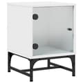Miniatyrbilde 3 av 11: vidaXL Nattbord med glassdører 2 stk hvit 35x37x50 cm