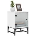 Miniatyrbilde 4 av 11: vidaXL Nattbord med glassdører 2 stk hvit 35x37x50 cm